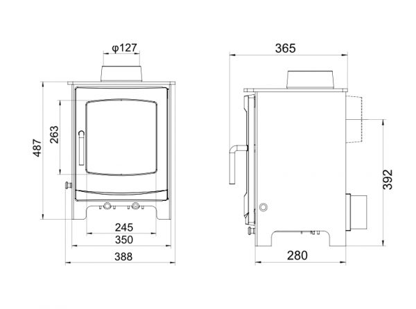 Woodford Turing 5 Wood Burning / Multifuel Ecodesign Stove - Image 3