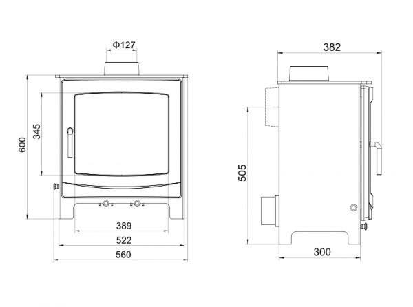 Woodford Lowry 5XL Widescreen Wood Burning / Multifuel Ecodesign Stove - Image 3
