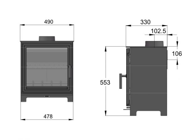 Woodford Pankhurst Large 5kW Wood Burning Ecodesign Stove - Image 3