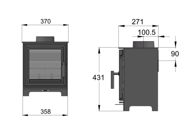 Woodford Pankhurst Small 4.1kW Wood Burning Ecodesign Stove - Image 5