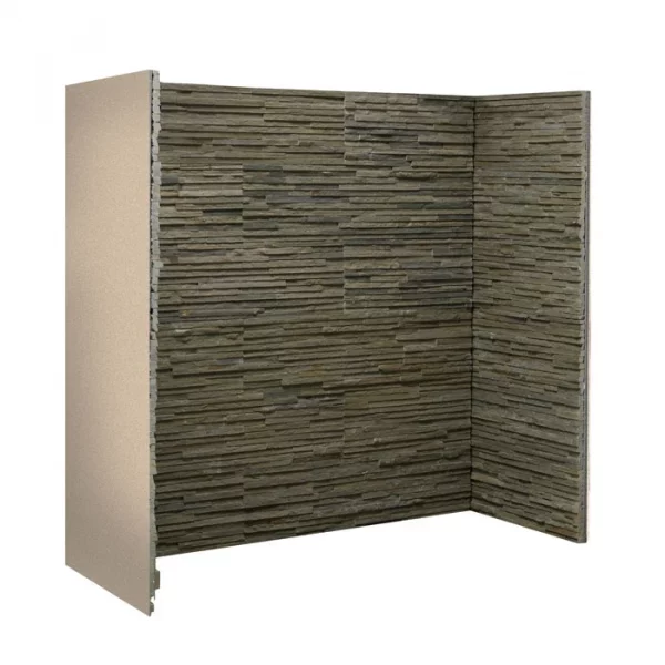 Olive Slate Waterfall fireplace chamber