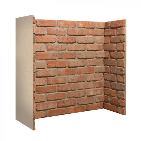 The Gallery Rustic Brick fireplace chamber