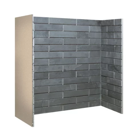 Porcelain Slate Brick Bond Fireplace Chamber