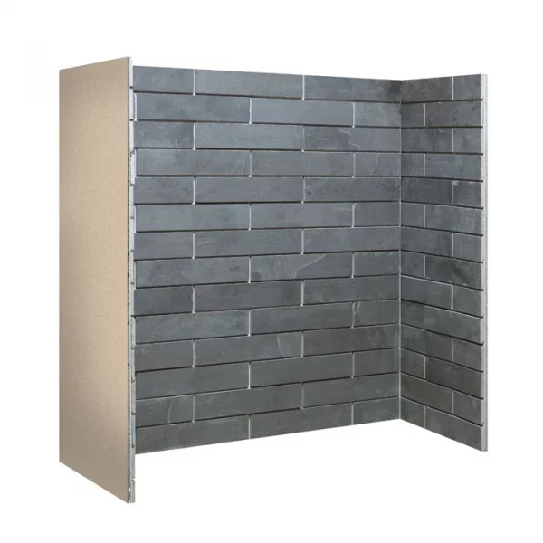 Porcelain Slate Brick Bond Fireplace Chamber