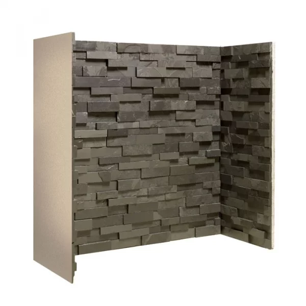Staggered Black fireplace chamber