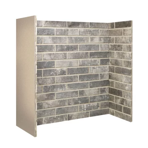 Grey Brick fireplace chamber