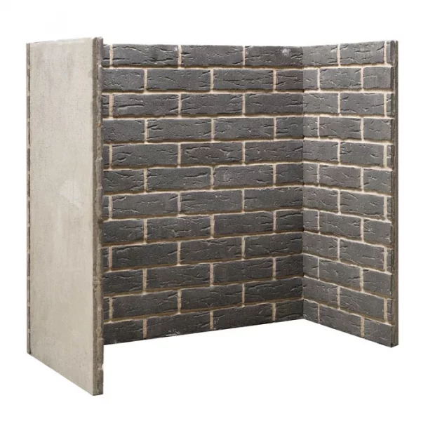 Grey Brick fireplace chamber
