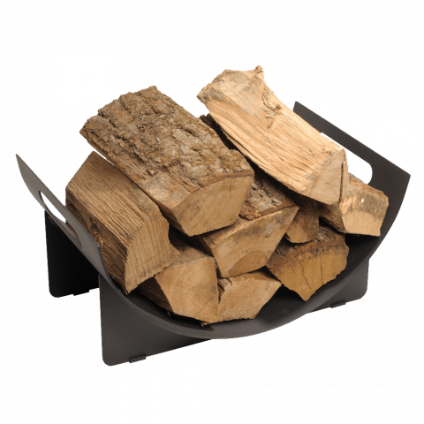 Black Log Holder - Curved Small